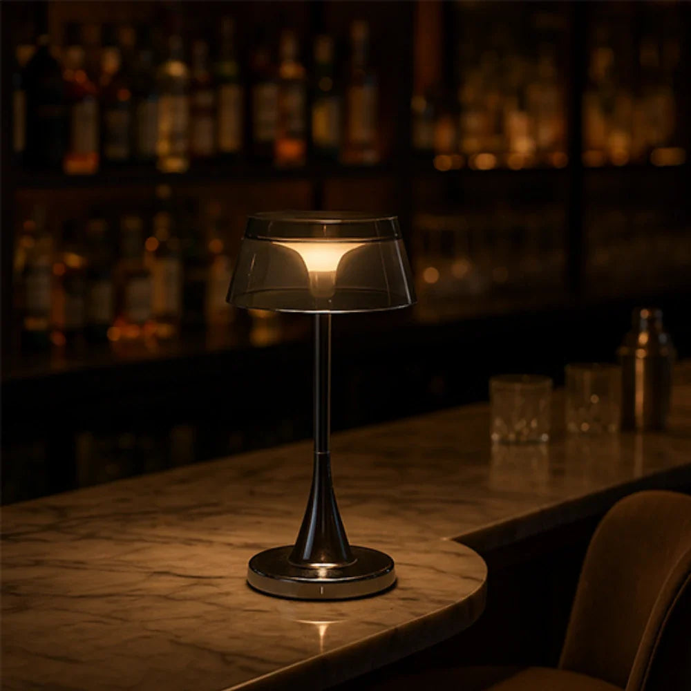 Trådløs LED Bordlampe til Nem Hjemmebelysning Bordlamper Tech Butik Røgfarvet grå