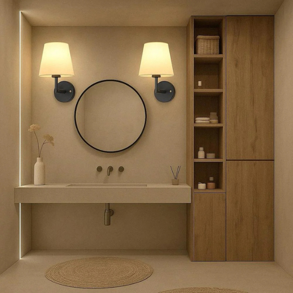 Trådløs Væglampe i Stof med Dæmpbar Belysning og Vintage Design Sæt med 2 Ledningsfri Væglamper Belysning Tech Butik