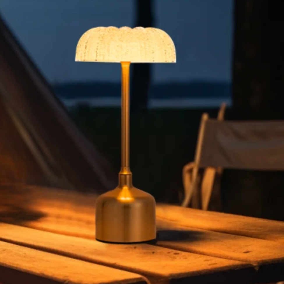 Trådløs bordlampe i krystalblomsterdesign med berøringsdæmpning og elegant stemningsglød Belysning Tech Butik