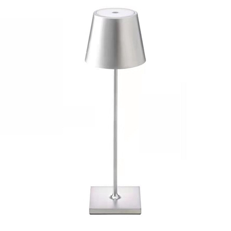 Trådløs Genopladelig Bordlampe – Moderne & Bærbar Belysning Belysning Tech Butik Sølv