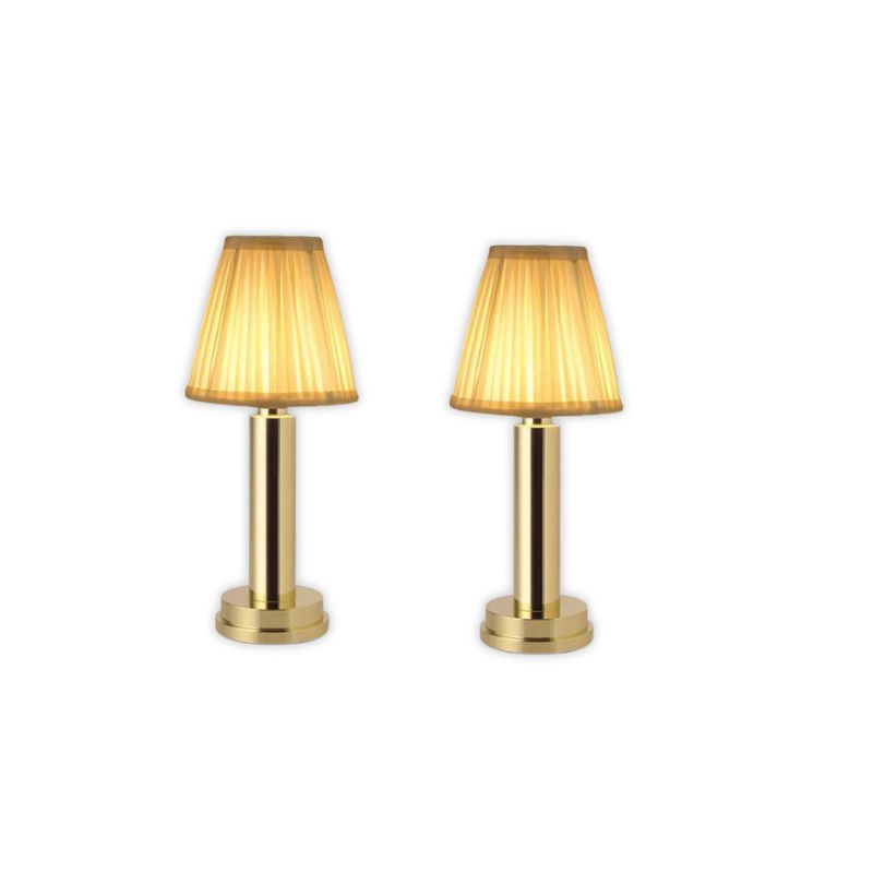 Trådløs Bordlampe med Dæmpbar Touch Kontrol og Stofskærm Elegant Ledningsfri Belysning til Ethvert Rum Belysning Tech Butik