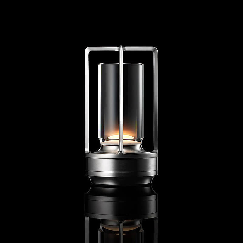 Trådløs bordlampe i krystalglas med touch dæmpning og bærbar elegance til indendørs og udendørs brug Belysning Tech Butik Sølv