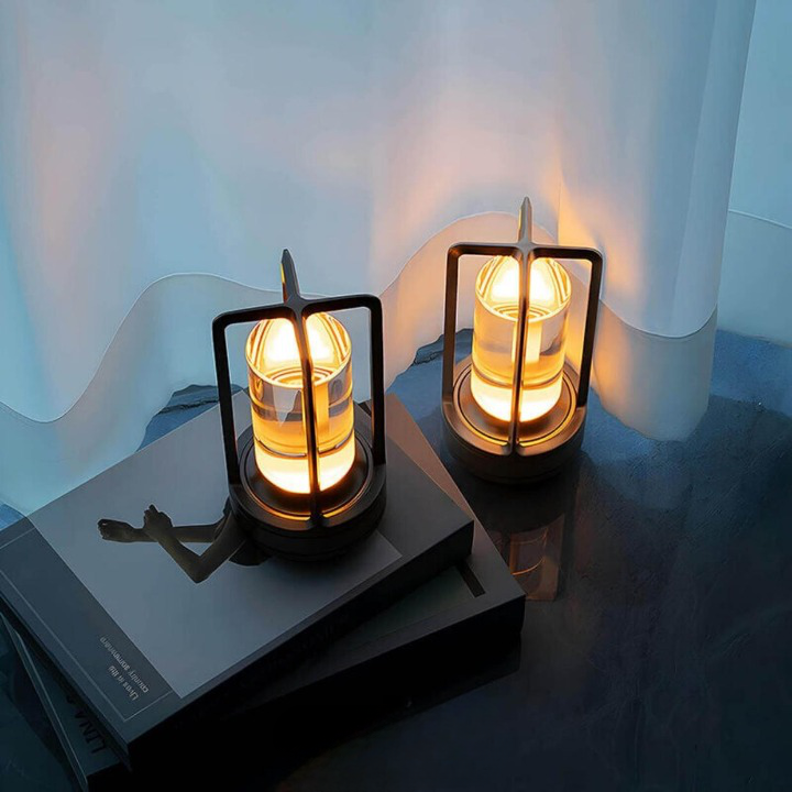 Trådløs bordlampe i krystalglas med touch dæmpning og bærbar elegance til indendørs og udendørs brug Belysning Tech Butik