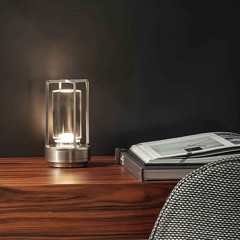 Trådløs bordlampe i krystalglas med touch dæmpning og bærbar elegance til indendørs og udendørs brug Belysning Tech Butik