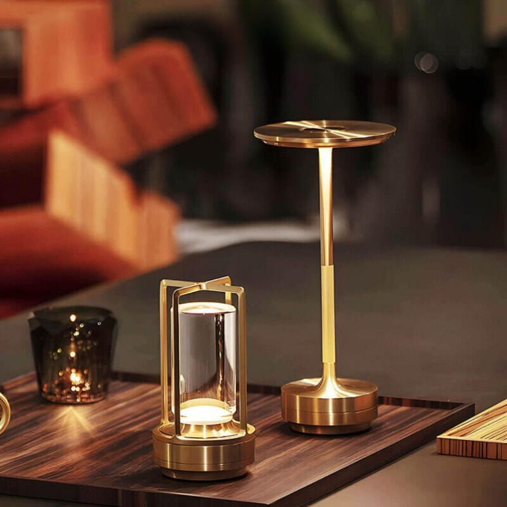 Trådløs bordlampe i krystalglas med touch dæmpning og bærbar elegance til indendørs og udendørs brug Belysning Tech Butik