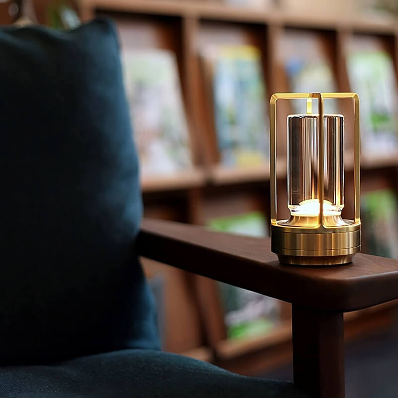 Trådløs bordlampe i krystalglas med touch dæmpning og bærbar elegance til indendørs og udendørs brug Belysning Tech Butik
