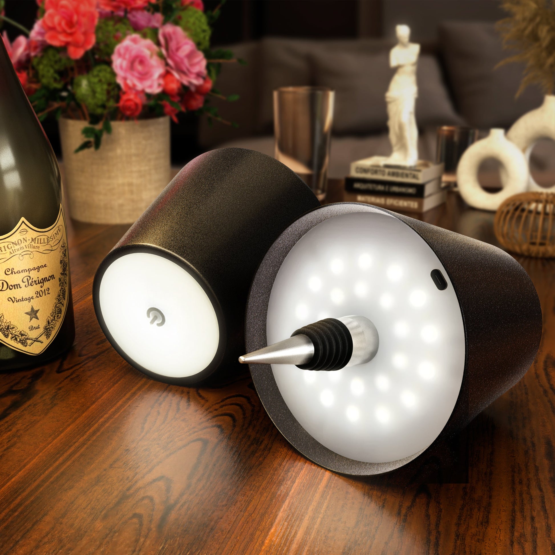 Trådløs Flaskelampe med Justerbar Lysstyrke – Elegant Lampe til Indendørs Brug Belysning Tech Butik