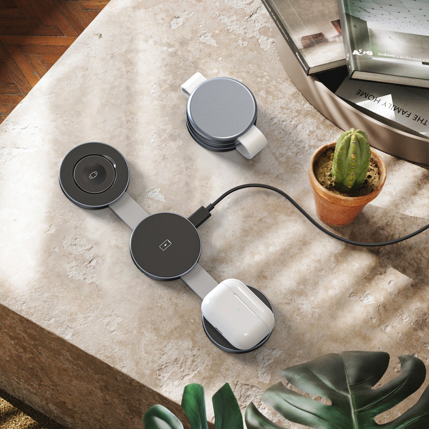 3-i-1 Bærbar Magnetisk Trådløs Oplader – Hurtigoplader med magnetisk design Mobiltilbehør Tech Butik