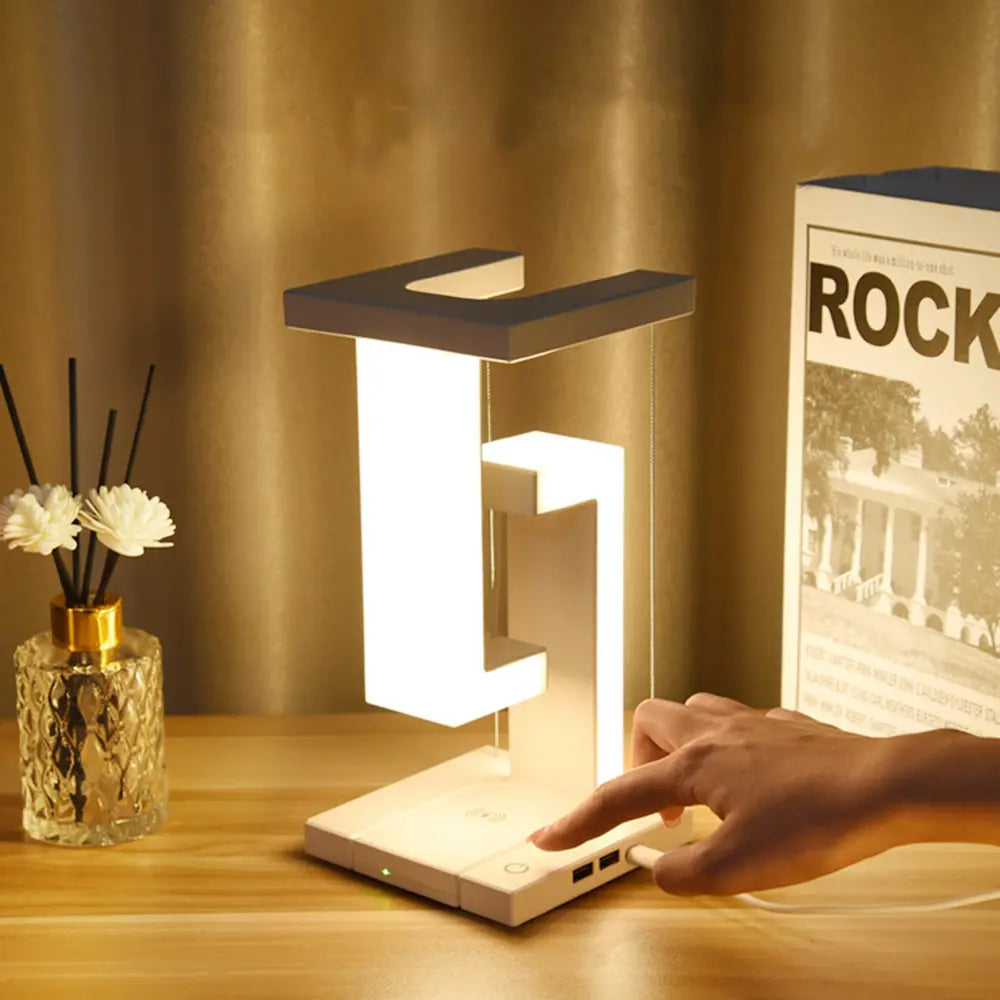 Trådløs Opladerlampe – Svævende Lys Møder Smart Opladning Bordlamper Tech Butik Default