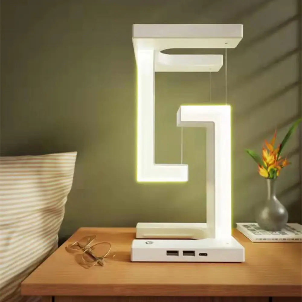 Trådløs Opladerlampe – Svævende Lys Møder Smart Opladning Bordlamper Tech Butik