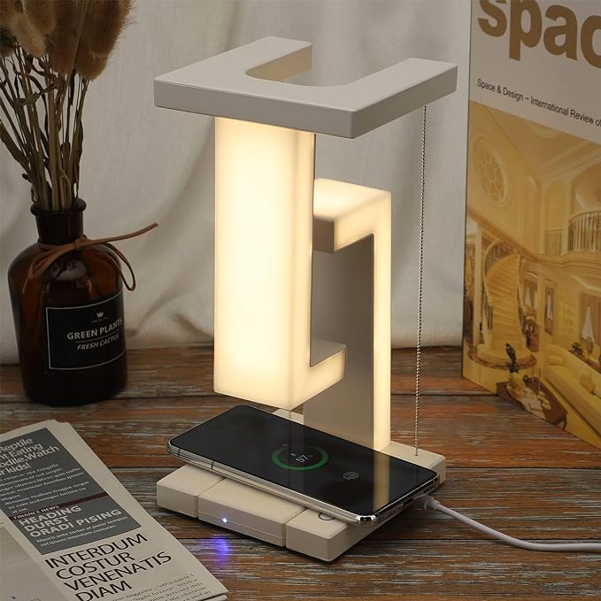 Trådløs Opladerlampe – Svævende Lys Møder Smart Opladning Bordlamper Tech Butik