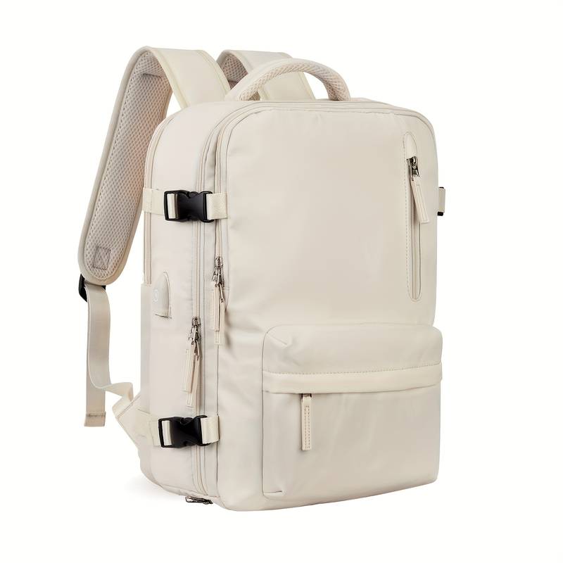 Trendy Rygsæk med Separat Skoafsnit Rygsæk Tech Butik Beige