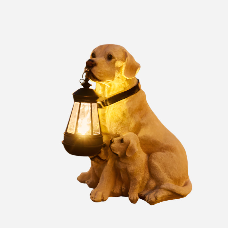 Udendørs solcelle-hundefigur med led-lys i haven Dekoration Tech Butik Labrador