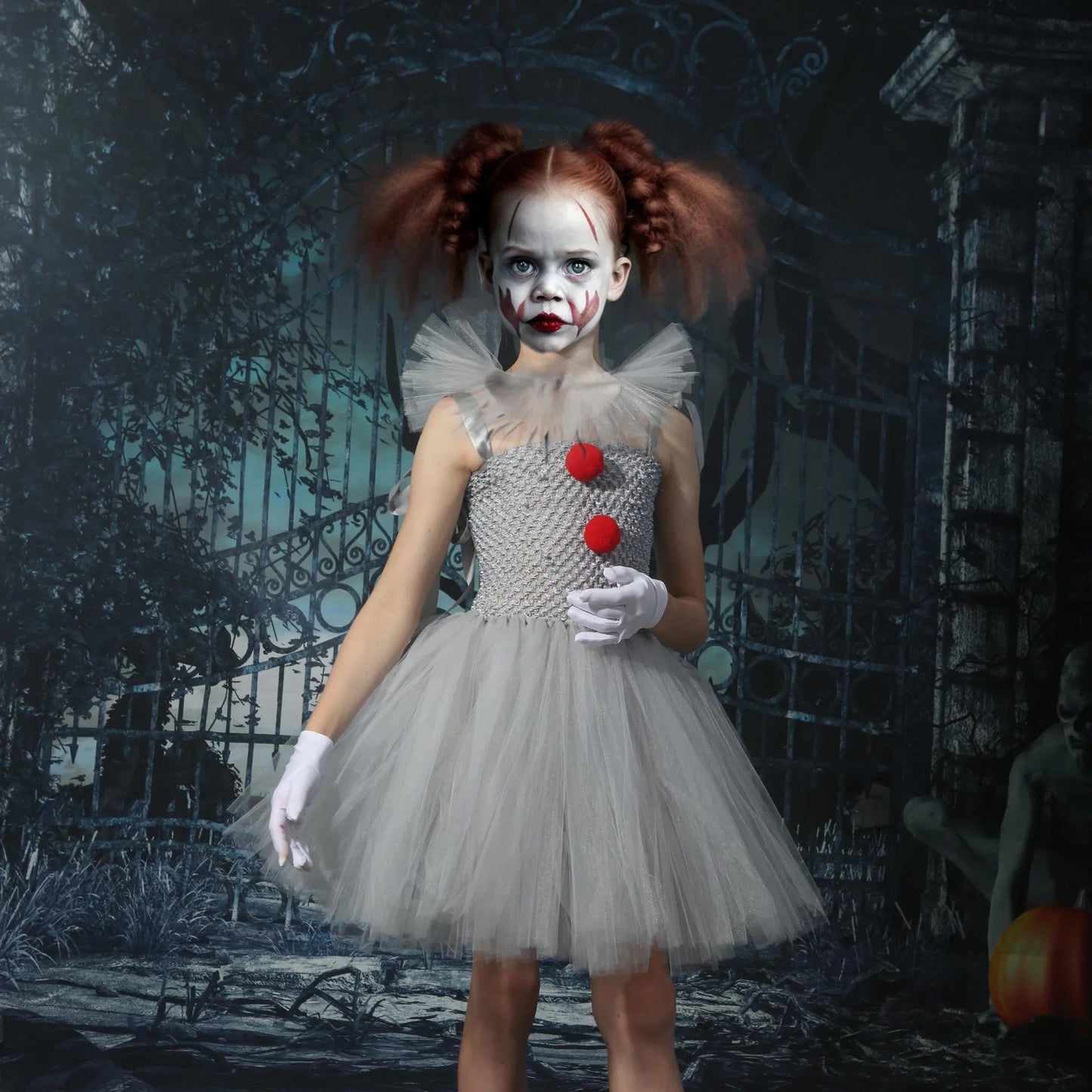 Uhyggelig Klovnekjole med Tyl – Skræmmende & Legende Halloween Kostume til Piger Kostumer og tilbehør Tech Butik