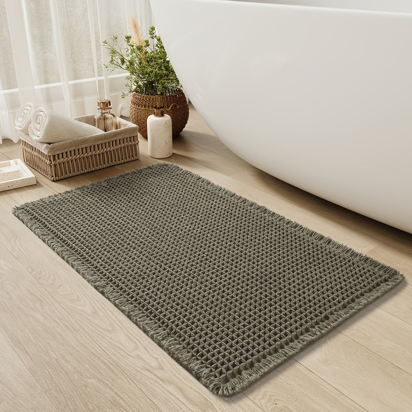 Ultra-absorberende Badmat Med Antislip Og Stilfulde Detaljer Bademåtte Tech Butik