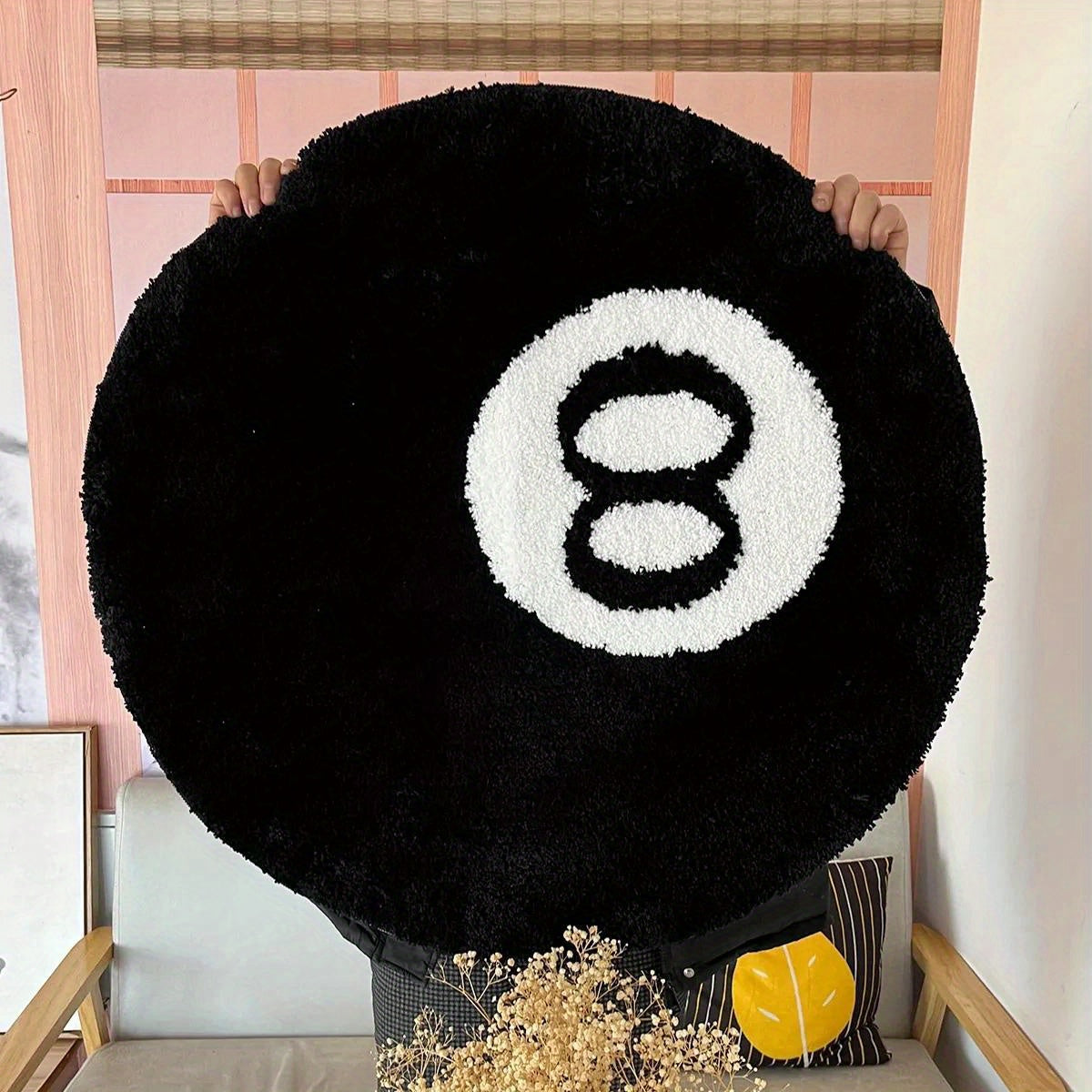 Unik 8-Ball Teppich til Indendørs og Udendørs Rum - Retro Design Tæppe Tech Butik
