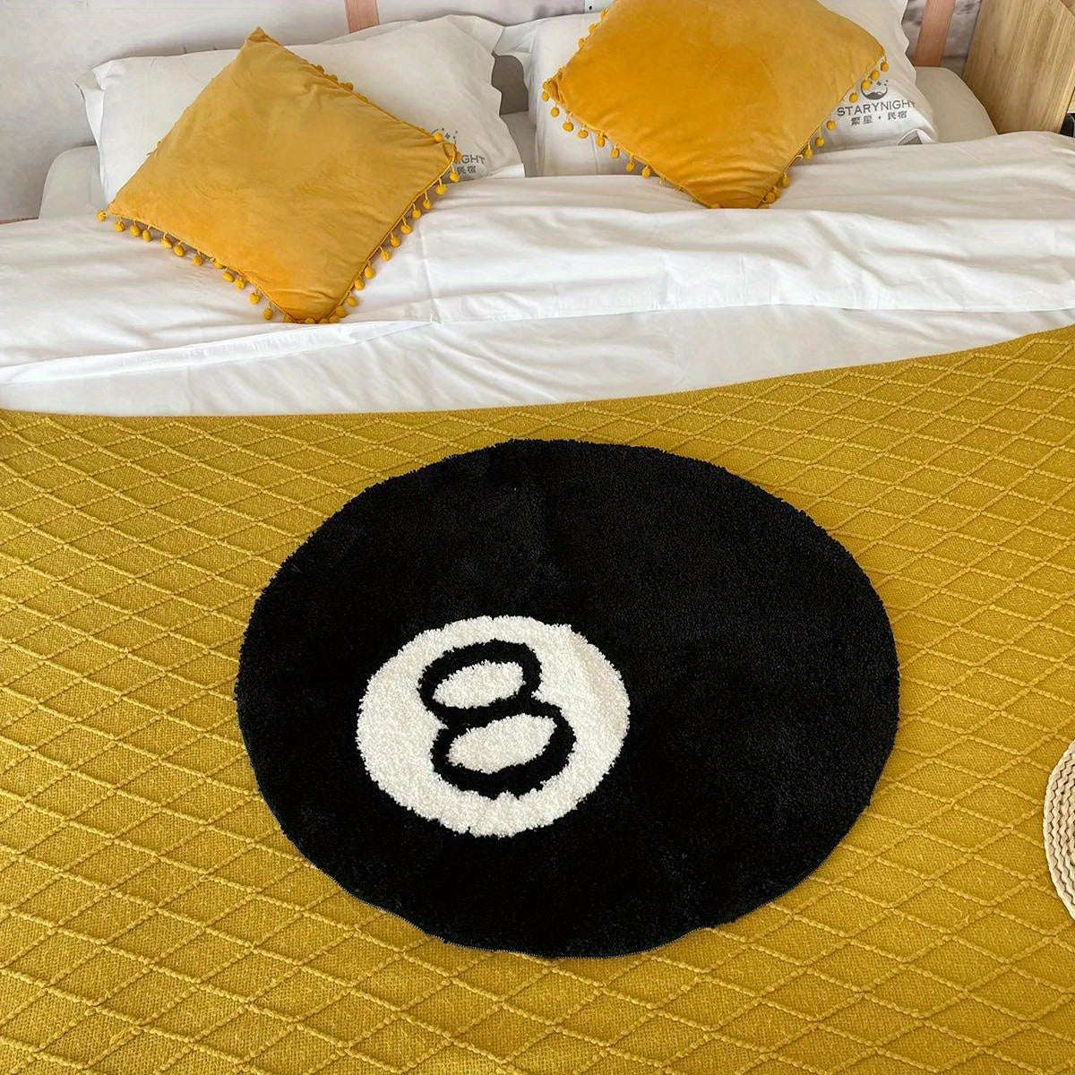 Unik 8-Ball Teppich til Indendørs og Udendørs Rum - Retro Design Tæppe Tech Butik