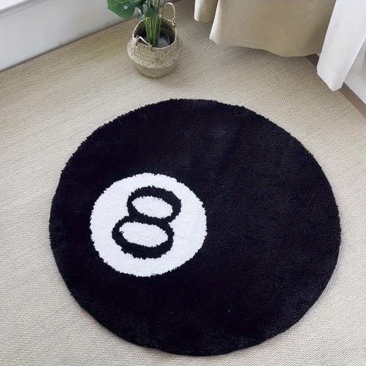 Unik 8-Ball Teppich til Indendørs og Udendørs Rum - Retro Design Tæppe Tech Butik 80X80 Cm