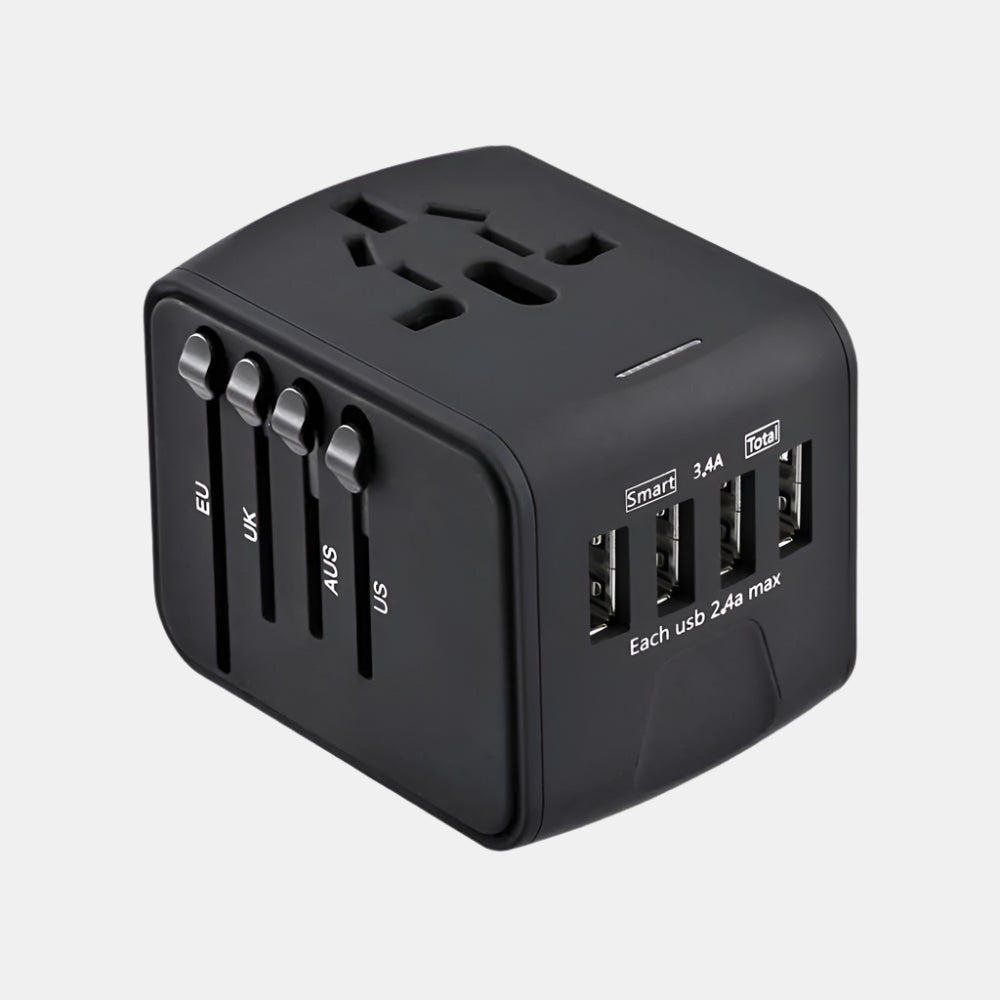 Universal Rejseadapter til Enkel Opladning Gadgets Tech Butik Sort