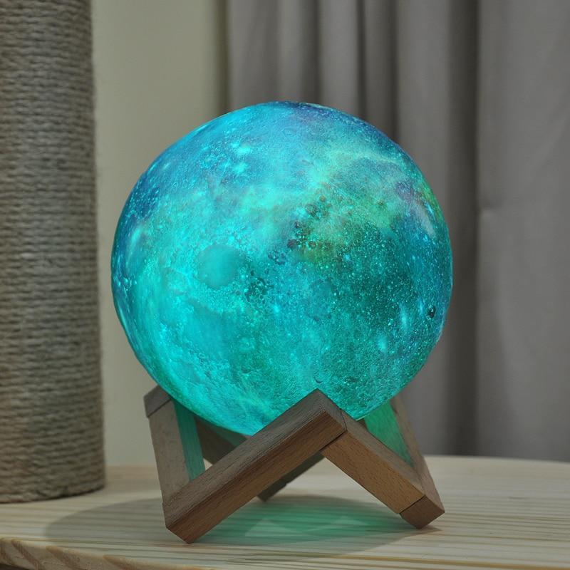 3D Månelampe med Justerbart Lys og Galaksefarver Lamp Tech Butik