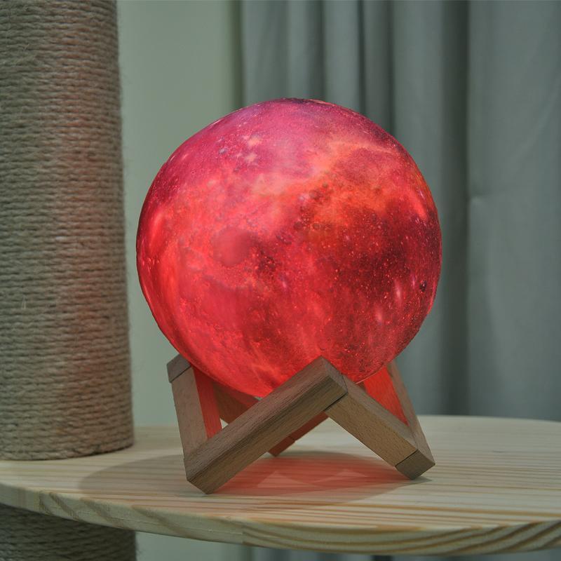 3D Månelampe med Justerbart Lys og Galaksefarver Lamp Tech Butik