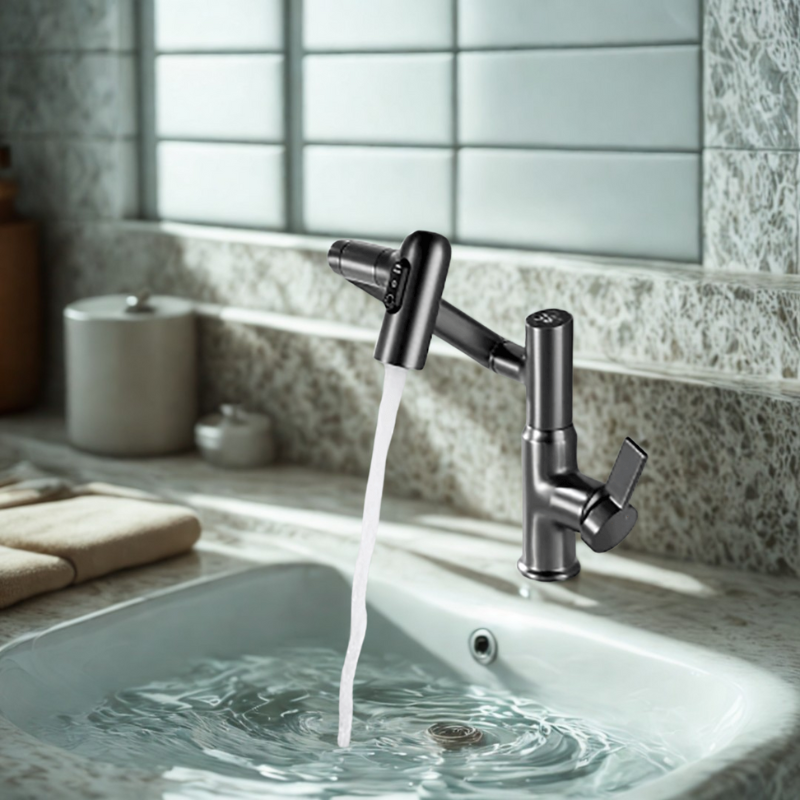 360° Drejelig Køkkenhane – Fleksibelt Design med Temperaturdisplay Faucet Tech Butik