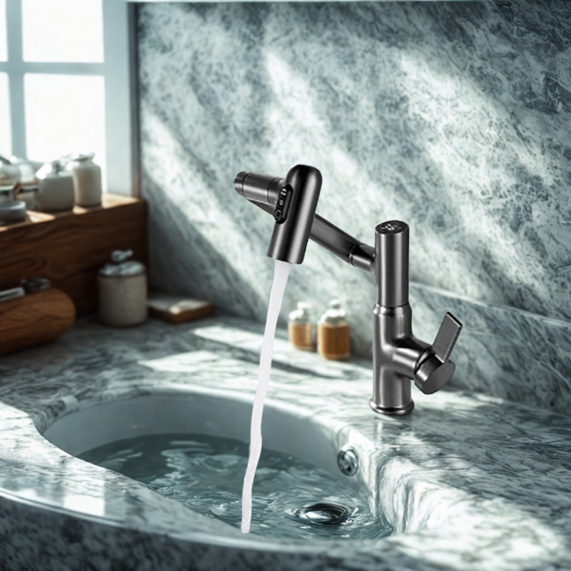 360° Drejelig Køkkenhane – Fleksibelt Design med Temperaturdisplay Faucet Tech Butik