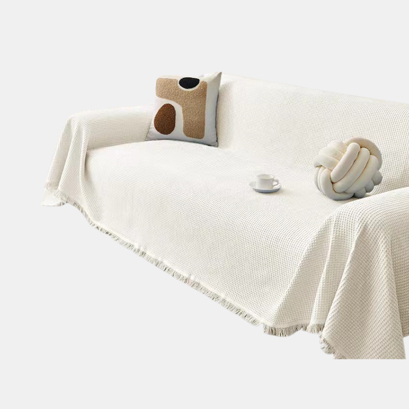 Åndbar Katoen Sofaovertræk - Holdbar Beskyttelse til Møbler Sofabetræk Tech Butik Hvid S 130cm x 180cm