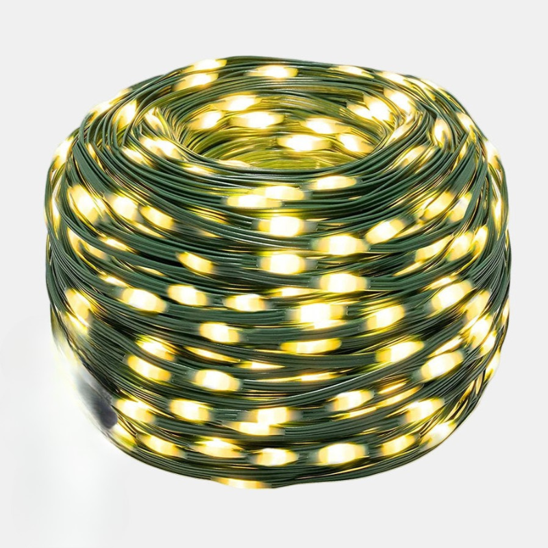 Vandtæt LED Lyskæde Udendørs – Flerfarvet Belysning til Have og Terrasse Udendørs belysning Tech Butik Varm hvid 10M 100 LED's