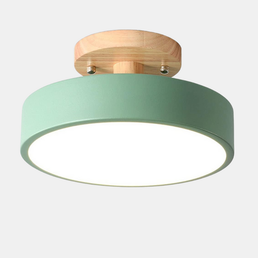 Moderne Træ LED Loftlampe til Stilfulde Rum Loftslampe Tech Butik Grøn Varm hvid