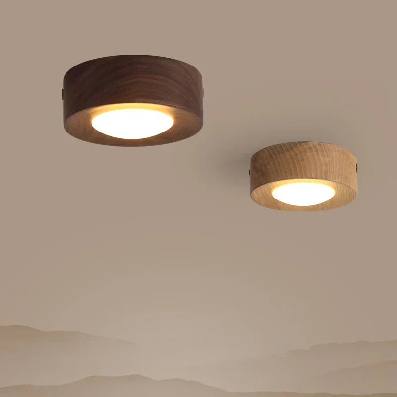 Valnød Plafondlampe med LED Belysning Loftslampe Tech Butik