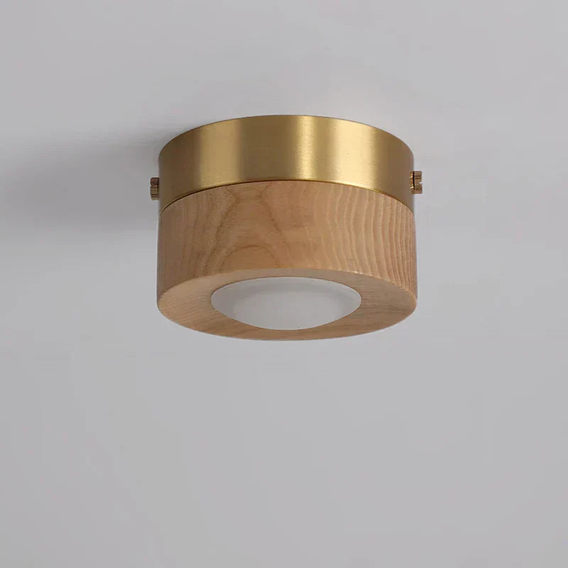 Valnød Plafondlampe med LED Belysning Loftslampe Tech Butik Asketræ B Varm lys