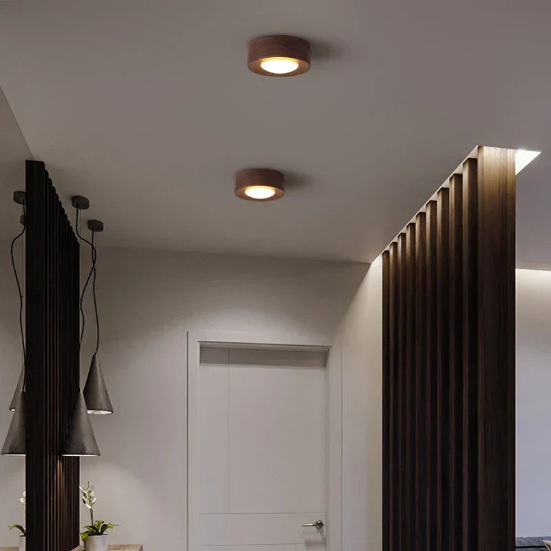Valnød Plafondlampe med LED Belysning Loftslampe Tech Butik
