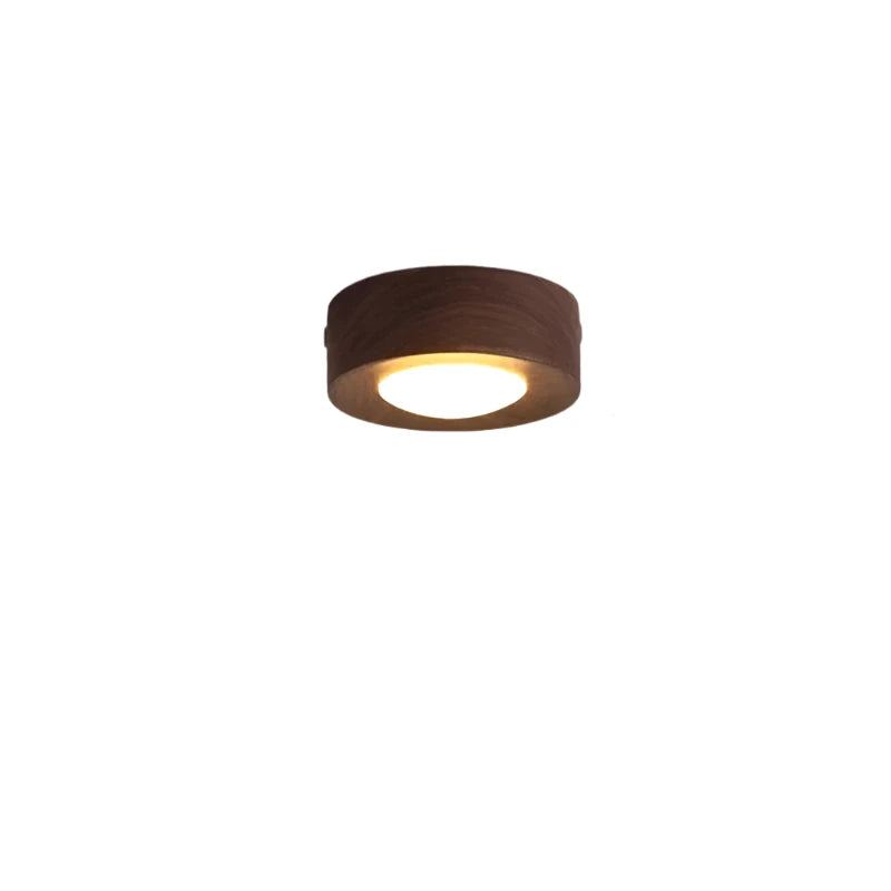 Valnød Plafondlampe med LED Belysning Loftslampe Tech Butik Valnøddetræ A Varm lys