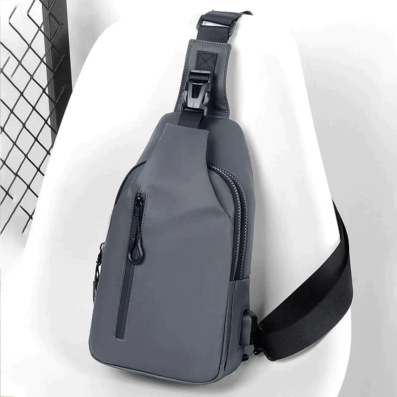 Vandtæt Crossbody Taske med Antidiefstal Design Tasker Tech Butik Grå