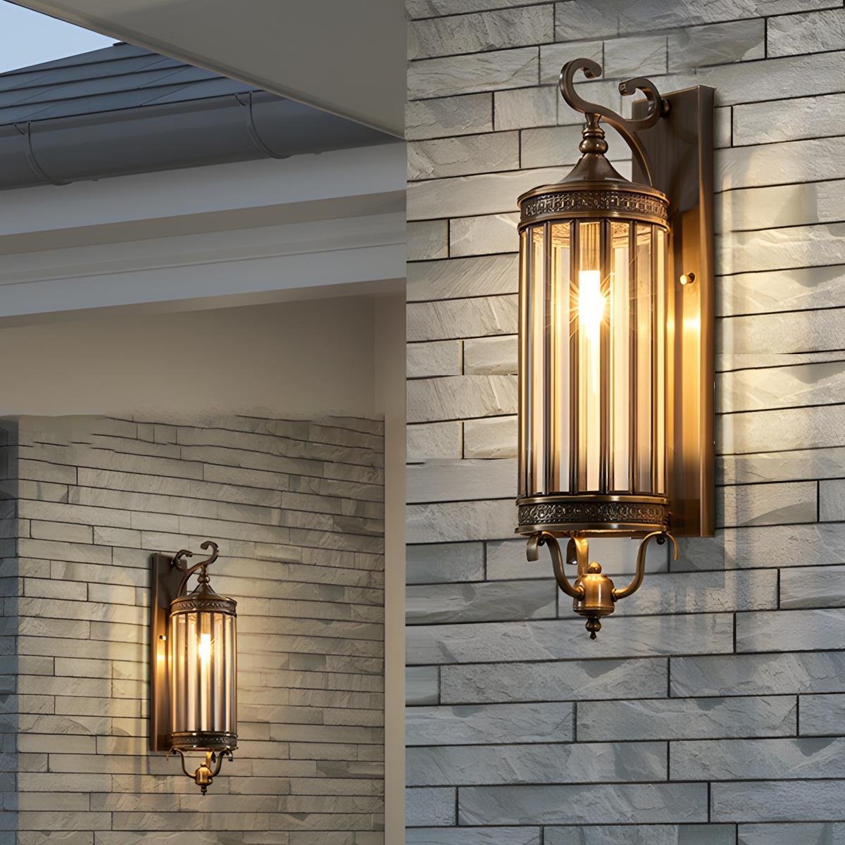 Vandtæt Udendørs Vintage LED Verandalampe Væglampe Tech Butik Bronze 15 cm L x 55 cm H