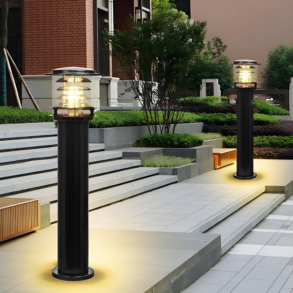 Vandtæt cylinderformet LED udendørslampe til have og terrasse Græsplænelampe Tech Butik