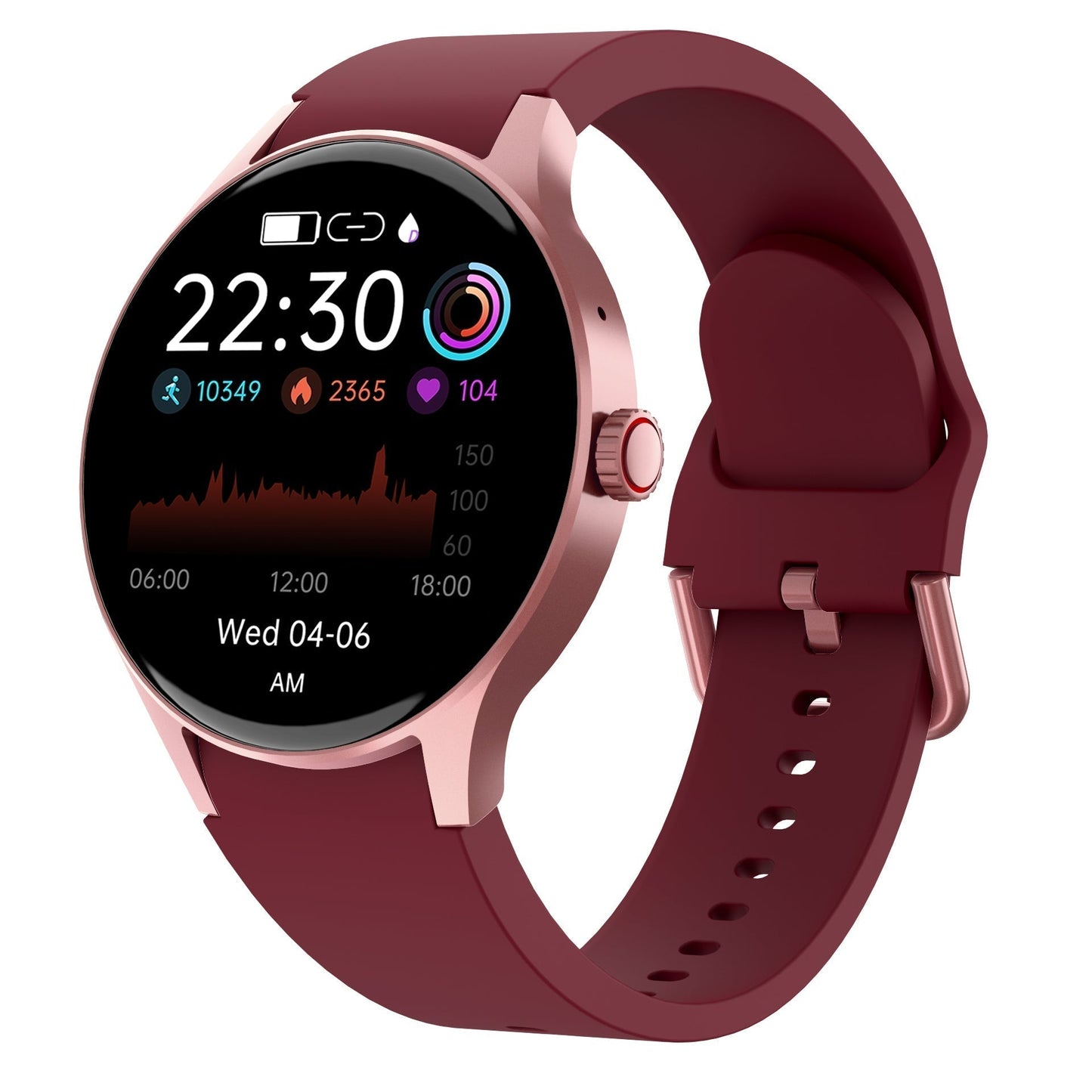 Vandtæt Smartwatch med Sundhedssporing Blodsukker Blodtryk og Søvnovervågning Smartwatches Tech Butik Y80 Mørkerosa