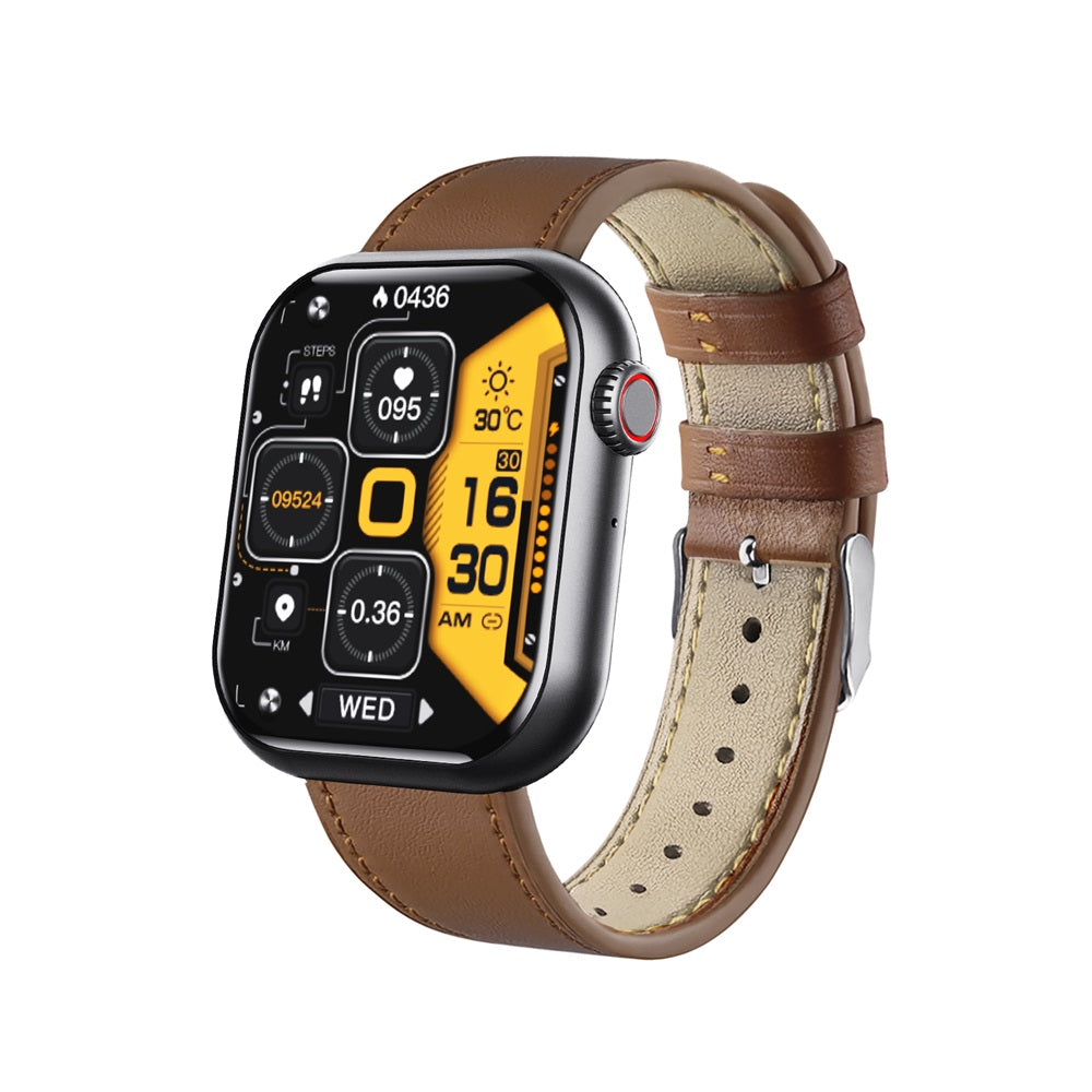 Vandtæt Smartwatch med Sundhedssporing Blodsukker Blodtryk og Søvnovervågning Smartwatches Tech Butik F57 Anlauffarben/Læder brun