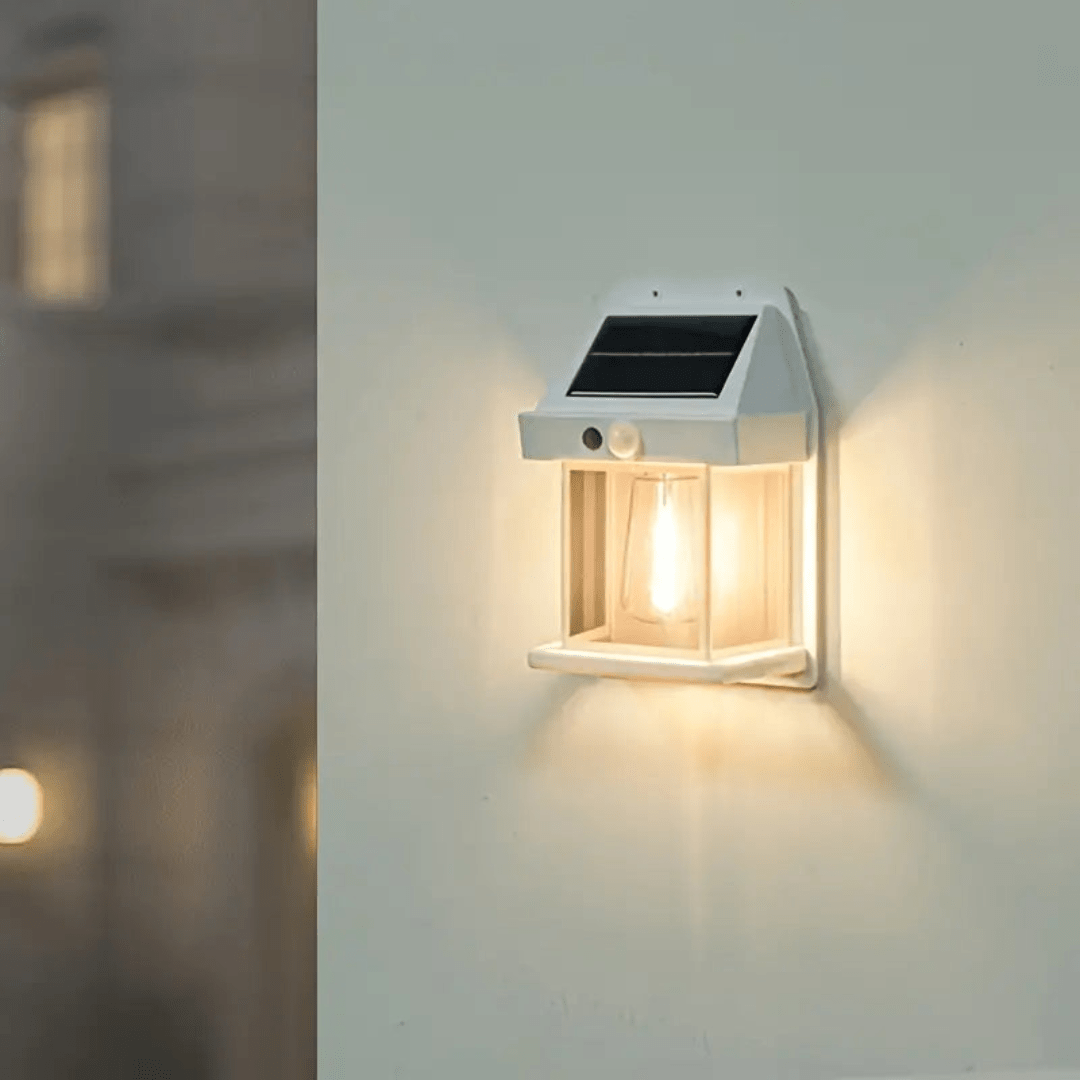 Vandtæt Solenergi Zonnelampe med Bevægelsessensor til Udendørs Brug (1+1 Gratis) Væglampe Tech Butik Hvid