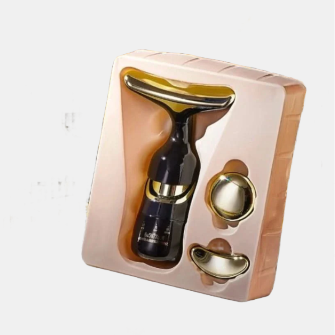 Vibrerende Ansigtsmassager med Mikrostrøm til Fast og Strålende Hud Skønhed Tech Butik Sort - 3 in 1
