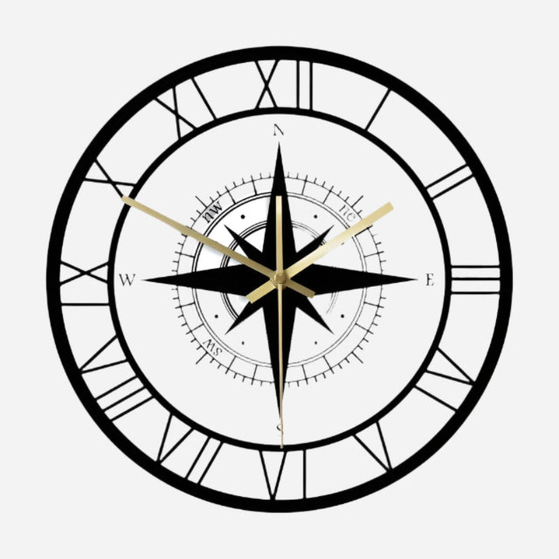 Vintage Compass Silent vægur til boligindretning Ure Tech Butik