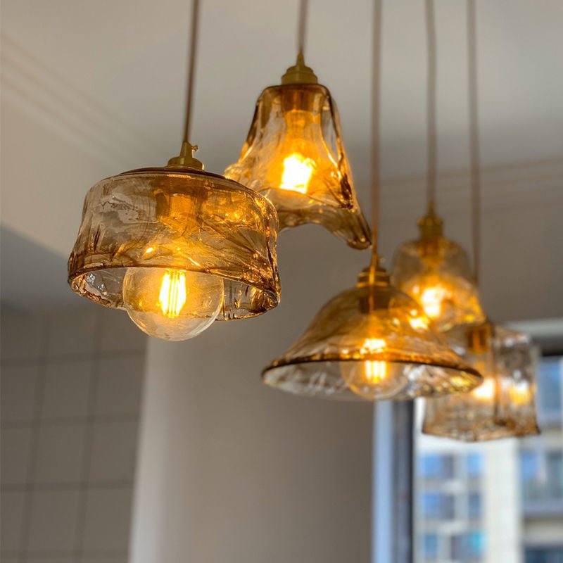 Vintage Ravfarvet Pendellampe med Alabaster-Glasskærm Pendellampe Tech Butik