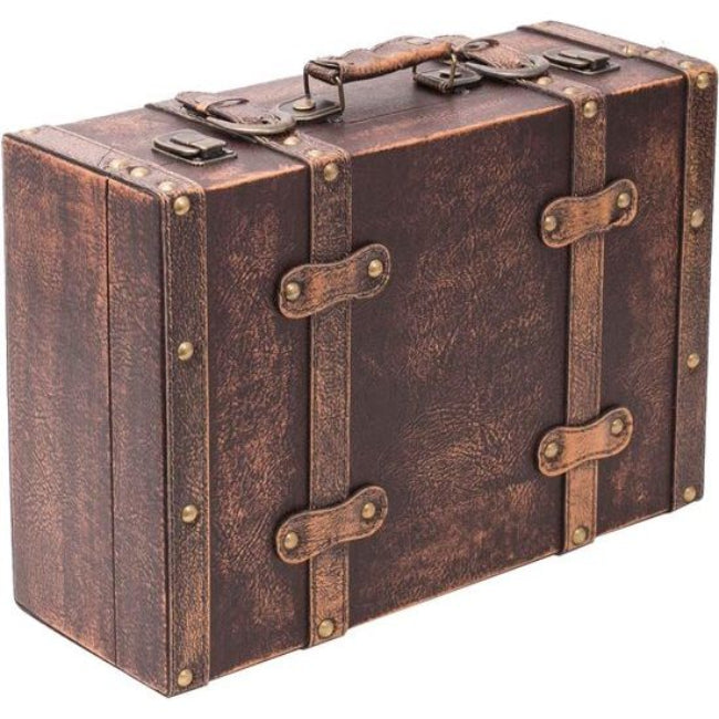 Vintage Trækuffert Med Retro Design Trækasse Tech Butik