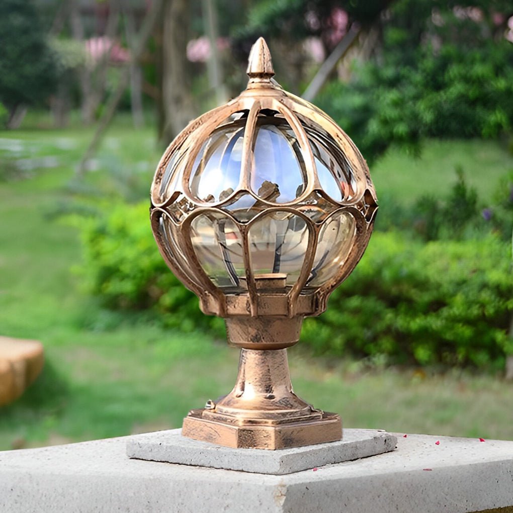 Vintage Udendørs Pullertlampe – Glasglobus Design Udendørs belysning Tech Butik