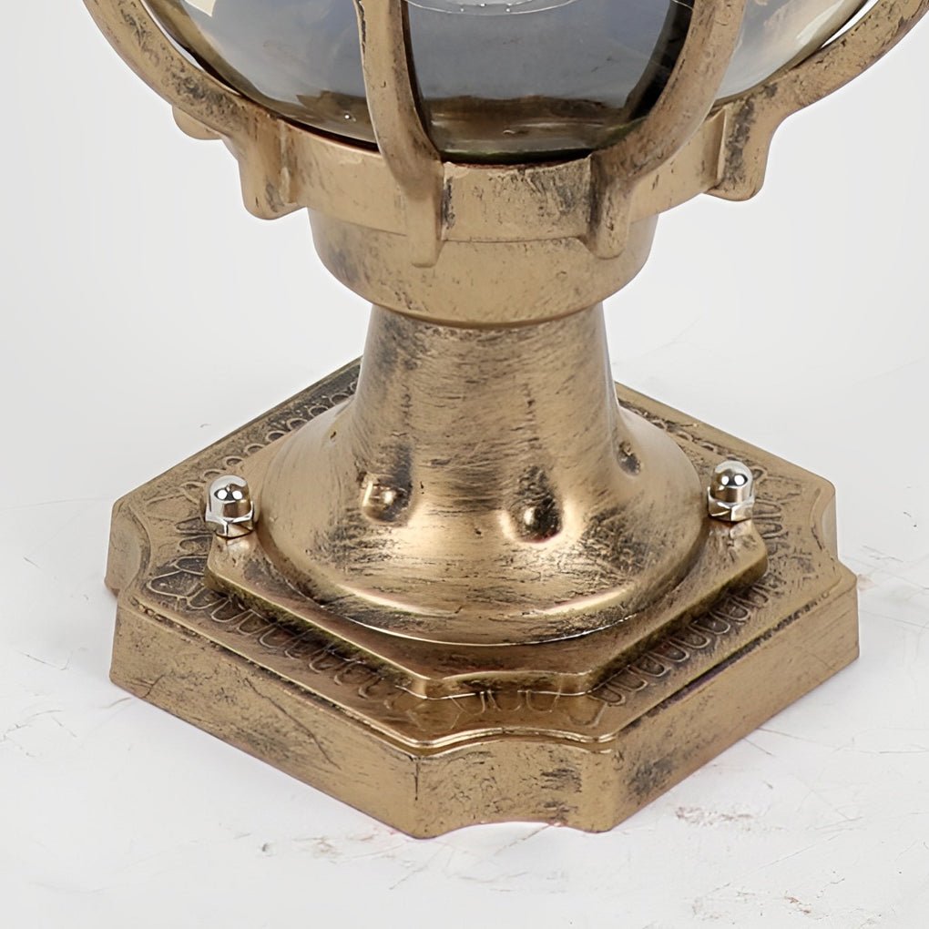 Vintage Udendørs Pullertlampe – Glasglobus Design Udendørs belysning Tech Butik