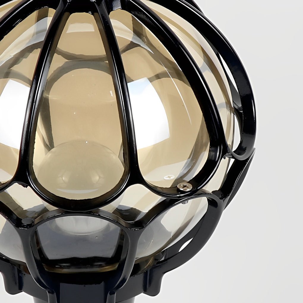 Vintage Udendørs Pullertlampe – Glasglobus Design Udendørs belysning Tech Butik