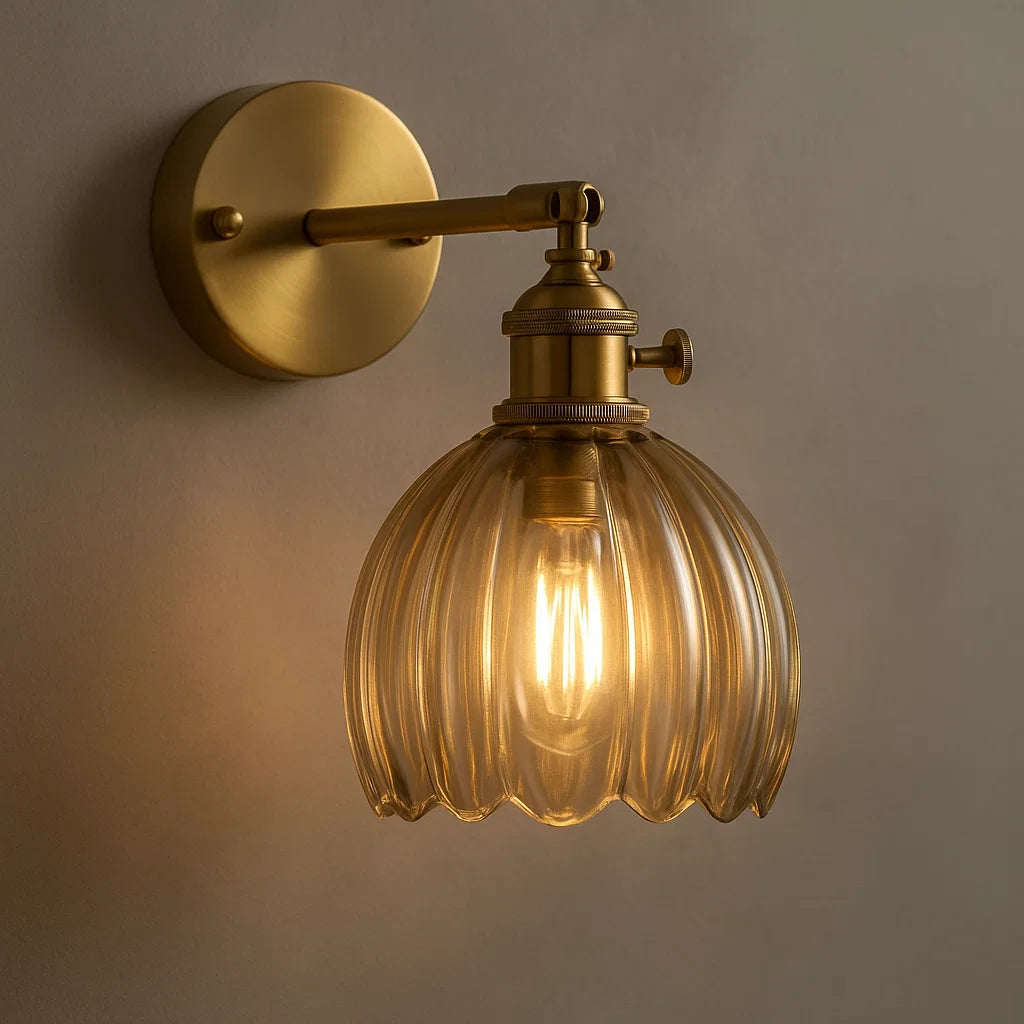Vintage Væglampe Med Glas Tulipan Design Til Stue Belysning Væglampe Tech Butik