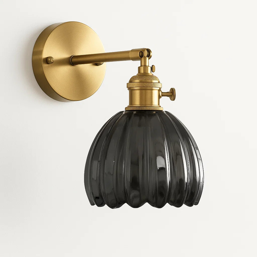Vintage Væglampe Med Glas Tulipan Design Til Stue Belysning Væglampe Tech Butik Røggrå