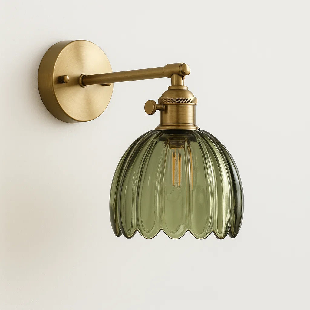 Vintage Væglampe Med Glas Tulipan Design Til Stue Belysning Væglampe Tech Butik Grøn